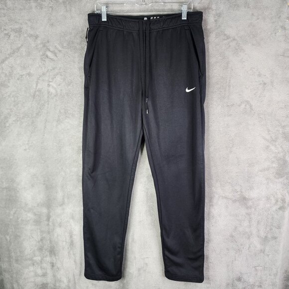 Mens Black Nike Therma-Fit Jogger Sweatpants Fleece Hi Rise Size L - Picture 2 of 13